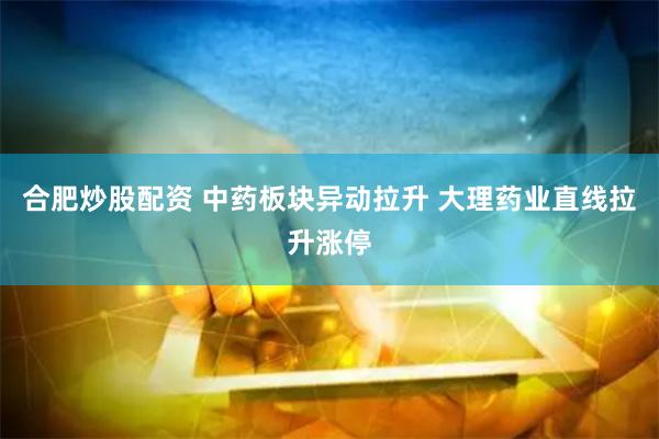 合肥炒股配资 中药板块异动拉升 大理药业直线拉升涨停